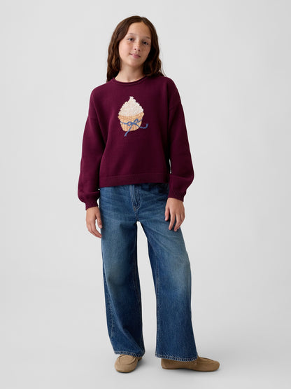 Mor %100 Pamuk Oversized Rollneck Kazak