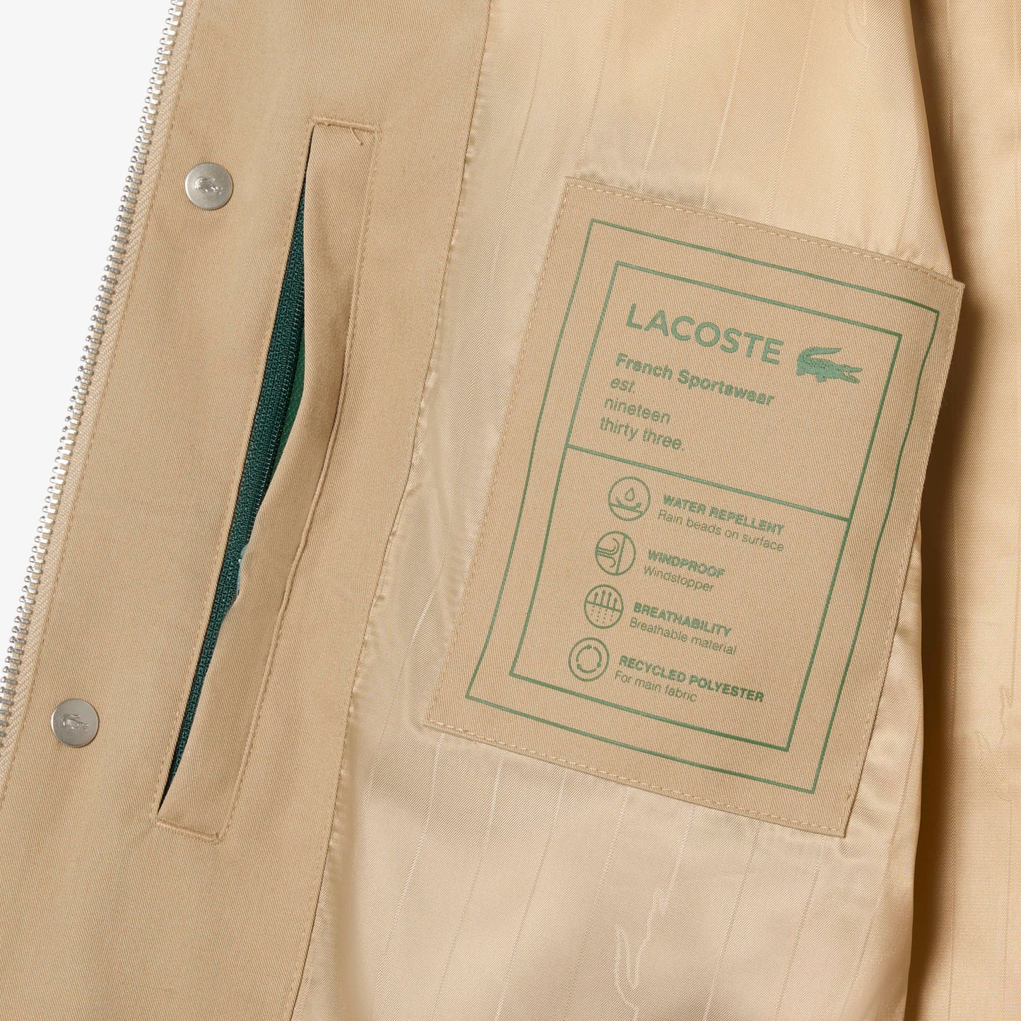 Lacoste Erkek Dik Yaka Bej Ceket