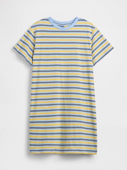 Sarı Relaxed T-shirt Mini Elbise