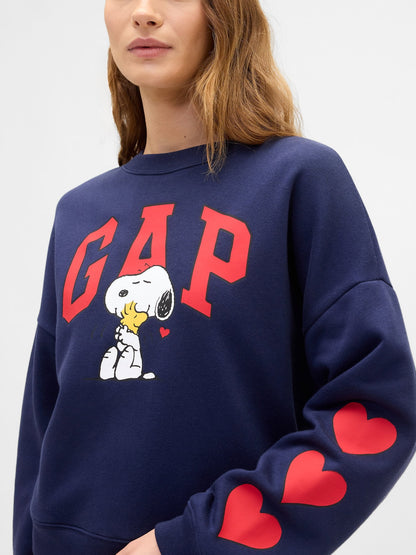 Lacivert Peanuts Oversized Wedge Gap Logo Sweatshirt