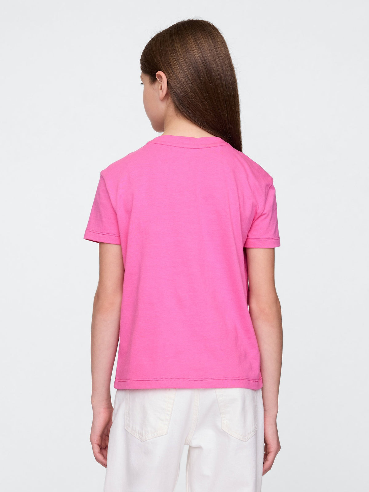 Pembe Grafik Baskılı T-shirt