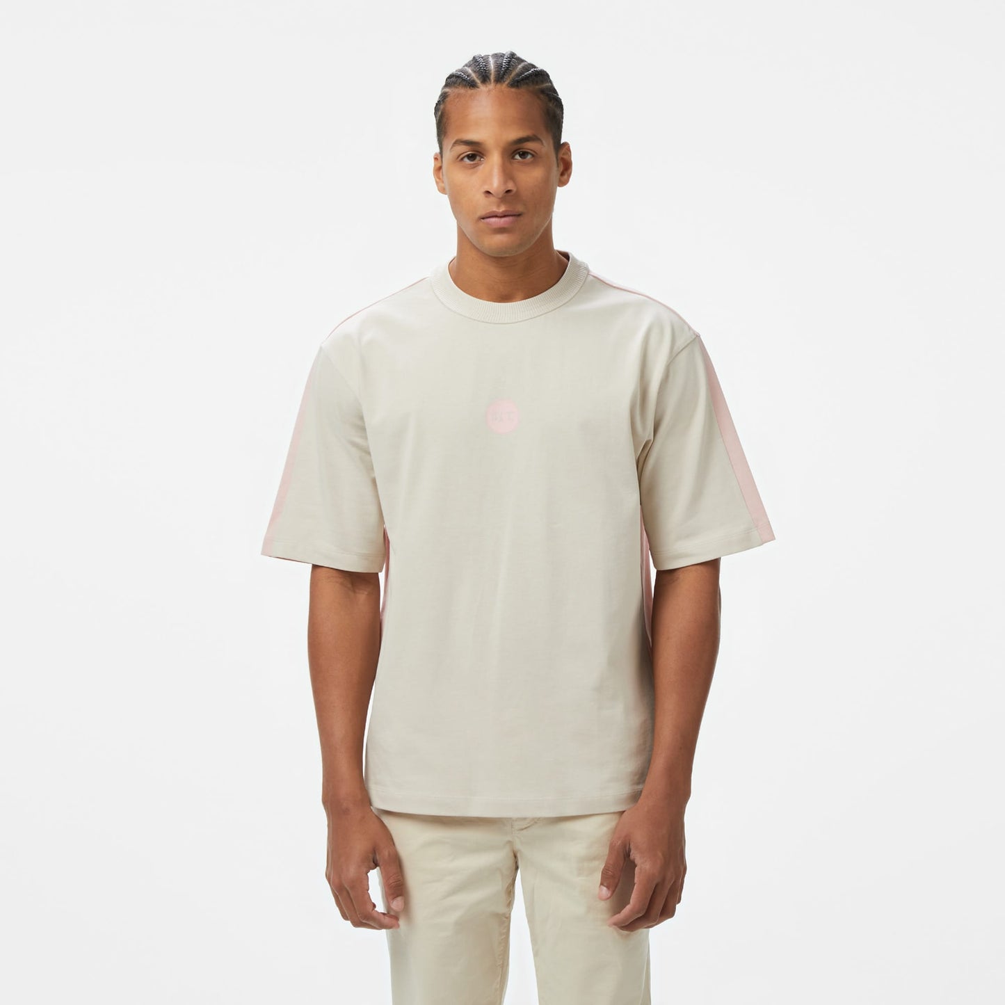 United4 Erkek Krem/pembe T-shirt