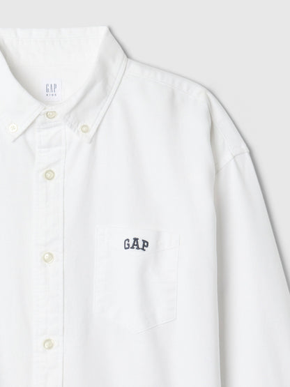 Beyaz Mini Gap Logo Oxford Gömlek