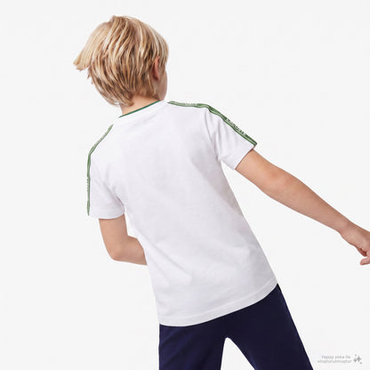 Lacoste Çocuk Bisiklet Yaka Beyaz T-shirt