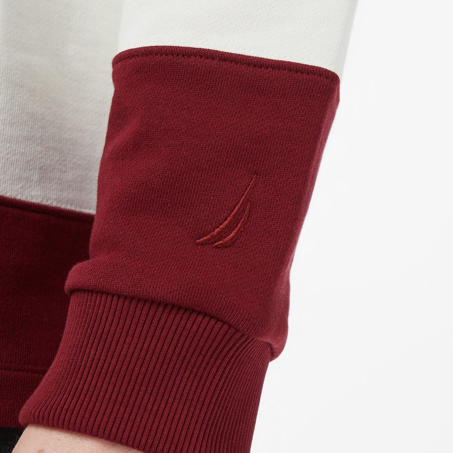 Nautica Erkek Bordo Regular Fit Uzun Kollu Çizgili Polo Yaka T-shirt