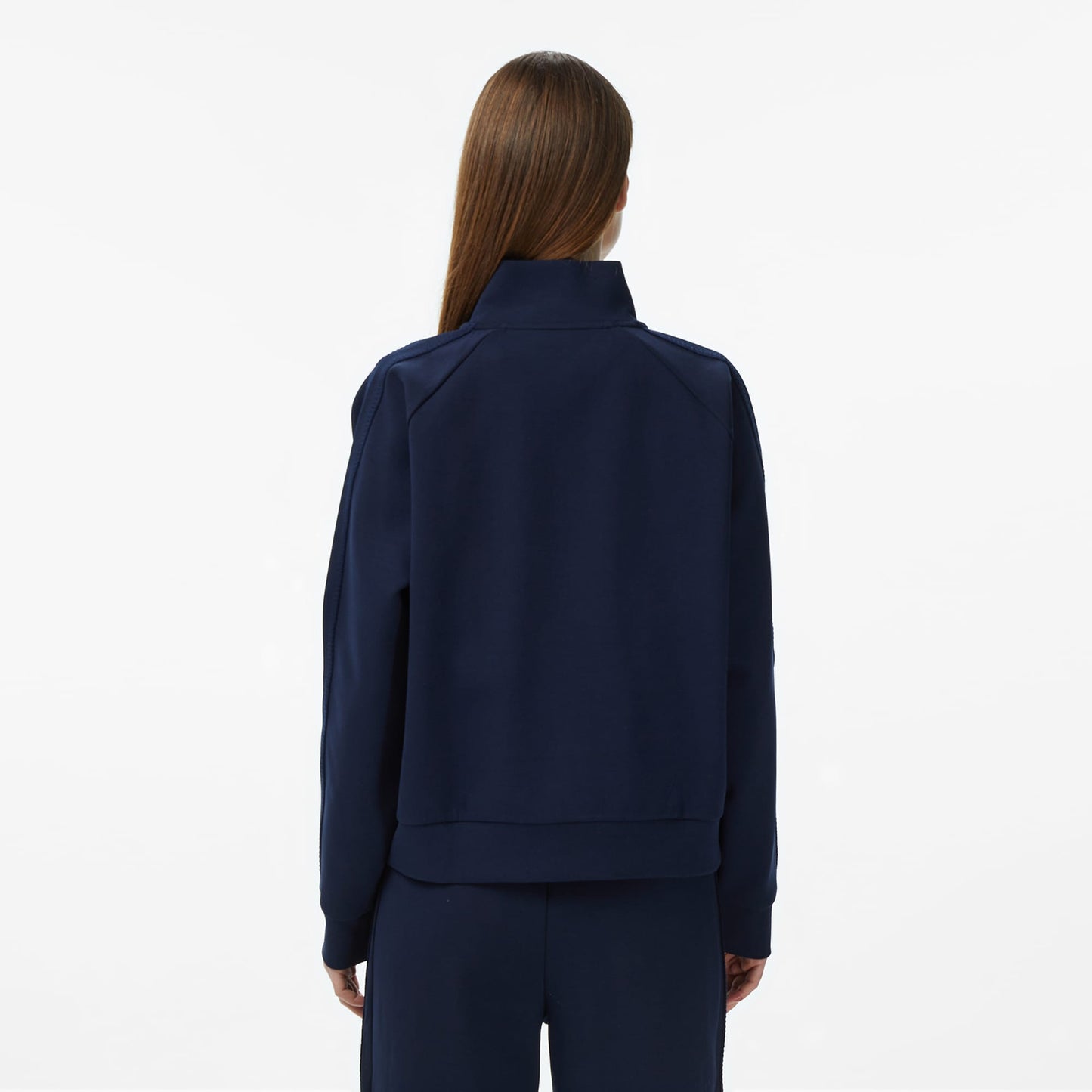 Lacoste Kadın Loose Fit Dik Yaka Lacivert Sweatshirt