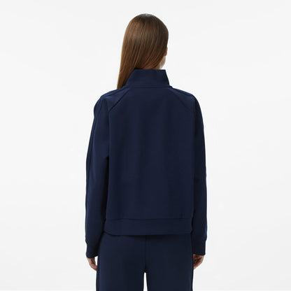 Lacoste Kadın Loose Fit Dik Yaka Lacivert Sweatshirt