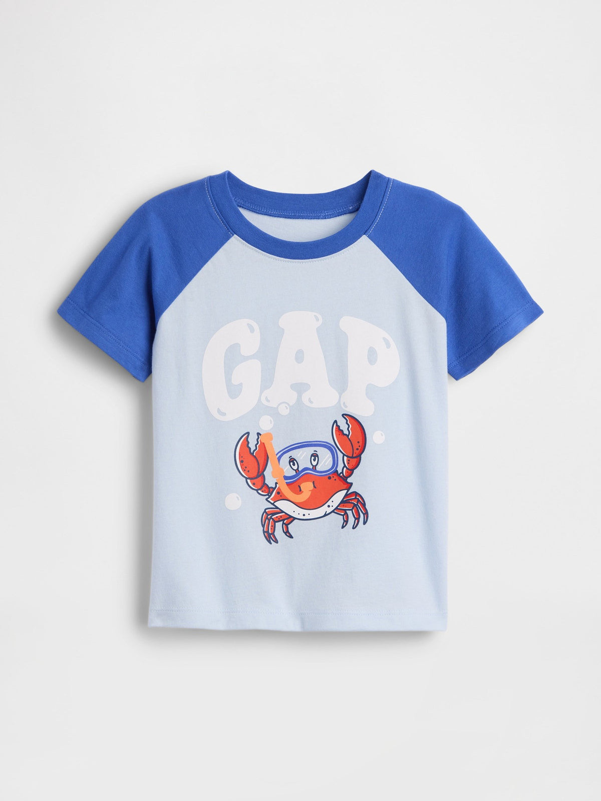 Açık Mavi Colorblock Grafik Baskılı T-shirt