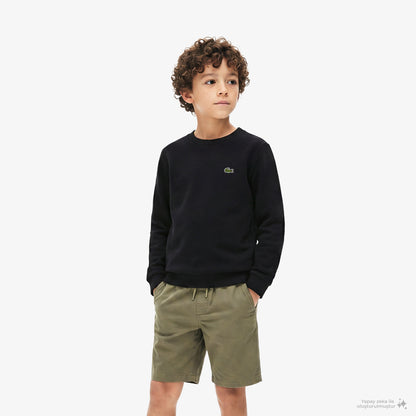 Lacoste Çocuk Bisiklet Yaka Siyah Sweatshirt