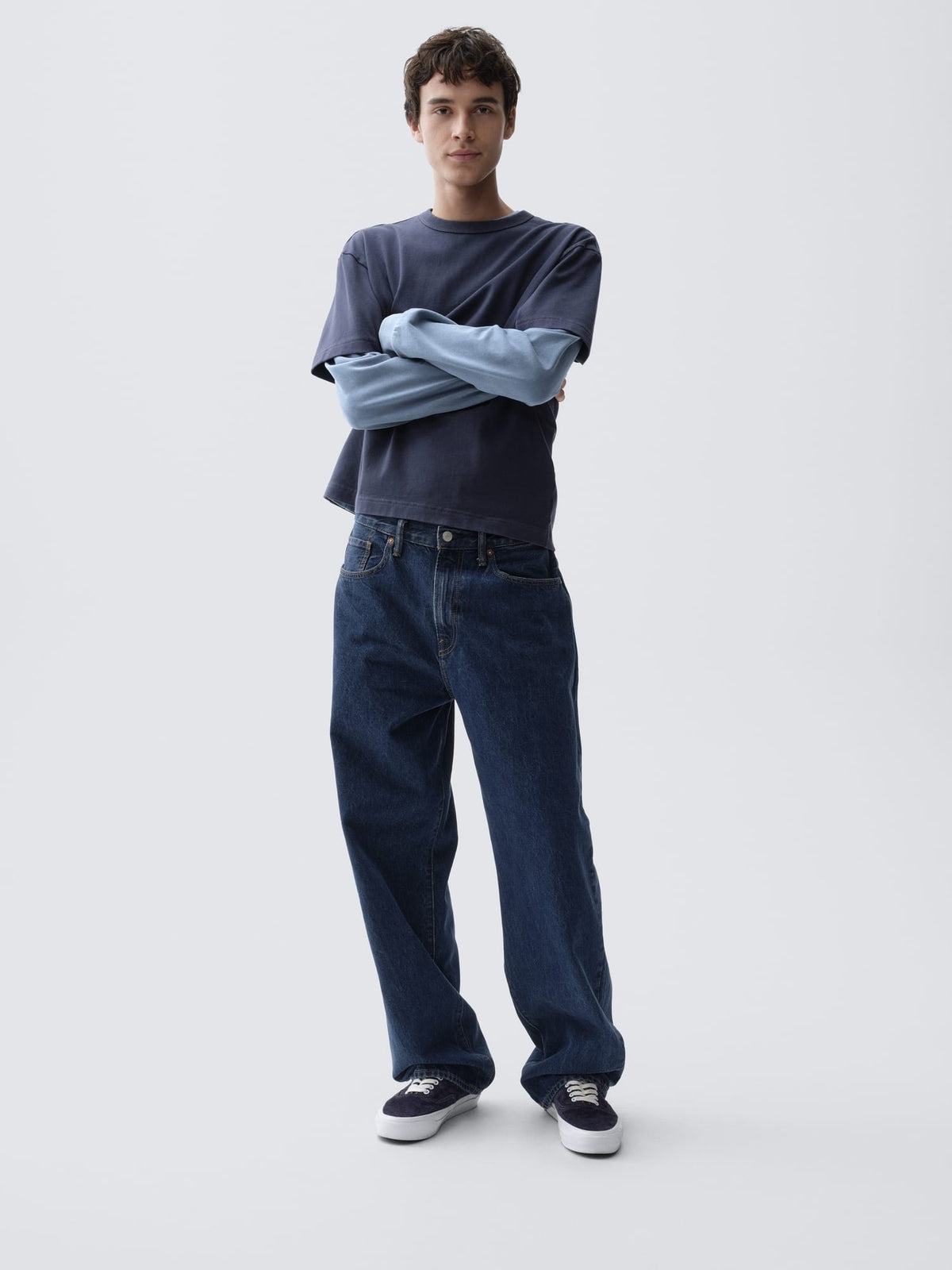 Lacivert Heavyweight Crop T-shirt