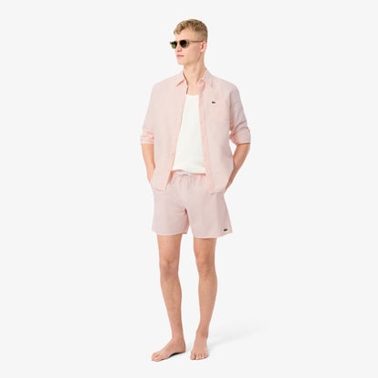 Lacoste Çizgili Erkek Pembe Deniz Şortu