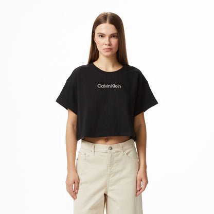 Calvin Klein Cropped Kadın Siyah T-shirt