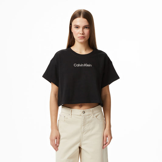 Calvin Klein Cropped Kadın Siyah T-shirt