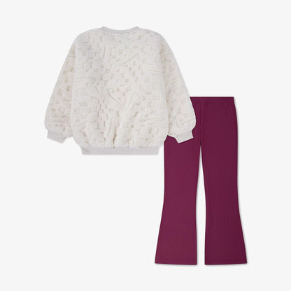 Nike Cozy Flare Leg Pant Set Çocuk Mor Eşofman Takımı