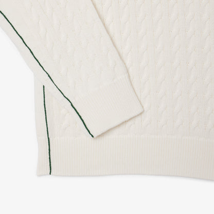 Lacoste Erkek Regular Fit Bisiklet Yaka Krem Kazak