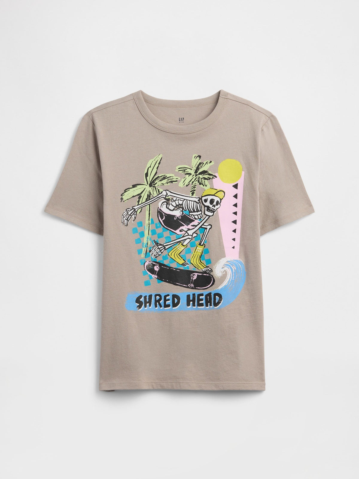 Kahverengi Skate Grafik Baskılı T-shirt