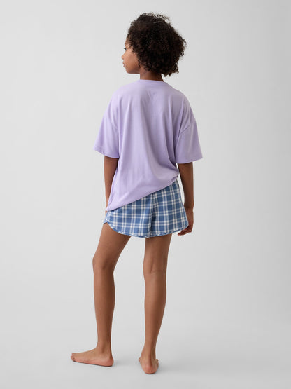 Lila Recycled Pijama Şort Takımı