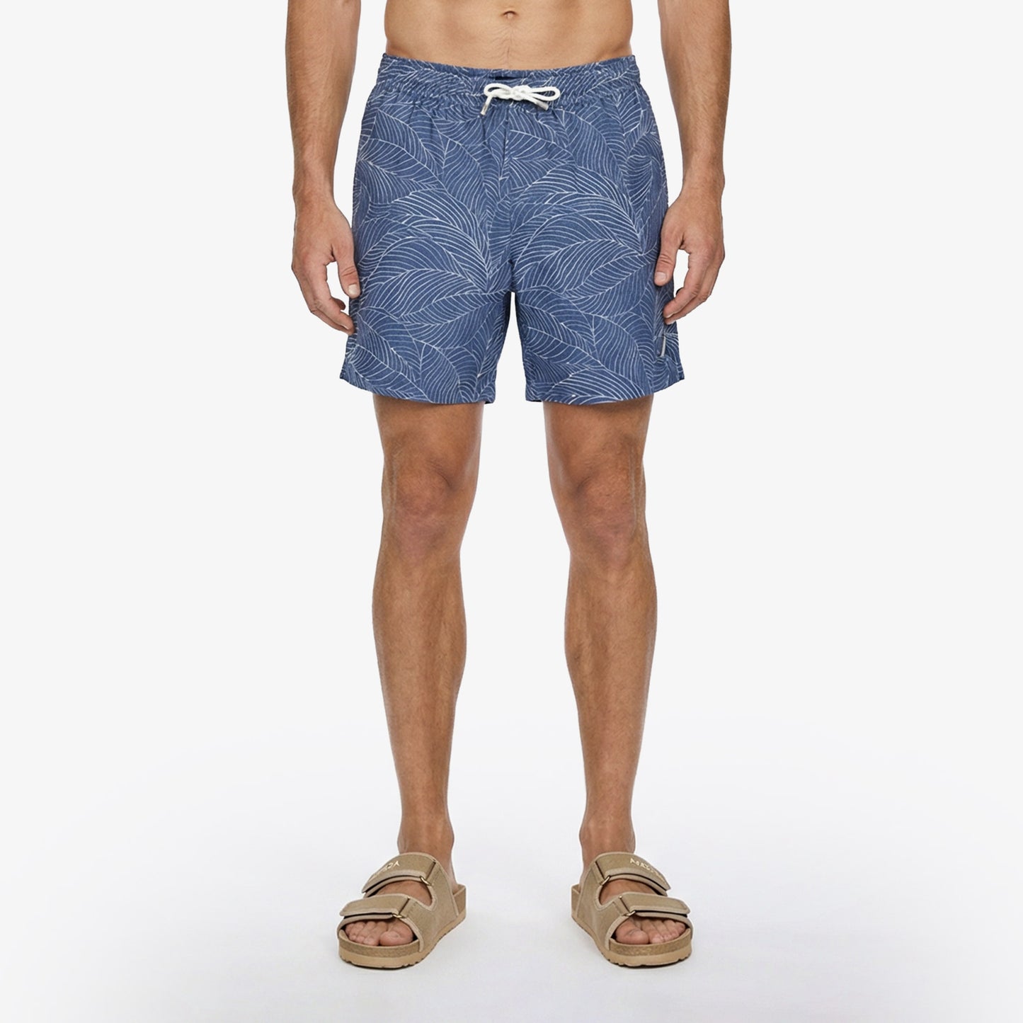 Nautica Erkek Mavi Regular Fit Desenli Deniz Şortu