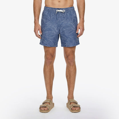 Nautica Erkek Mavi Regular Fit Desenli Deniz Şortu