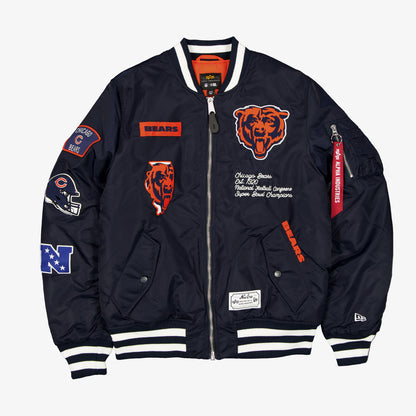 Alpha Industries X New Era Chicago Bears Ma-1 Bomber Erkek Lacivert Mont
