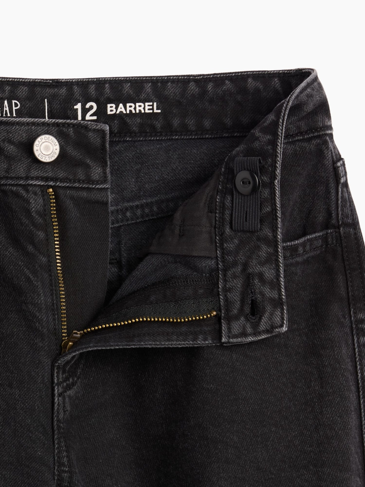 Siyah High Rise Barrel Jean Pantolon