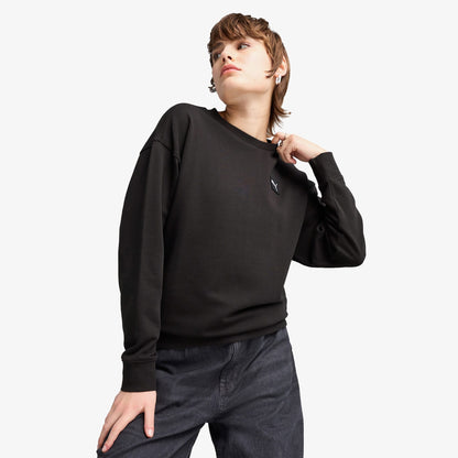Puma Elevated Essentials Comfort Crew Kadın Siyah Sweatshirt