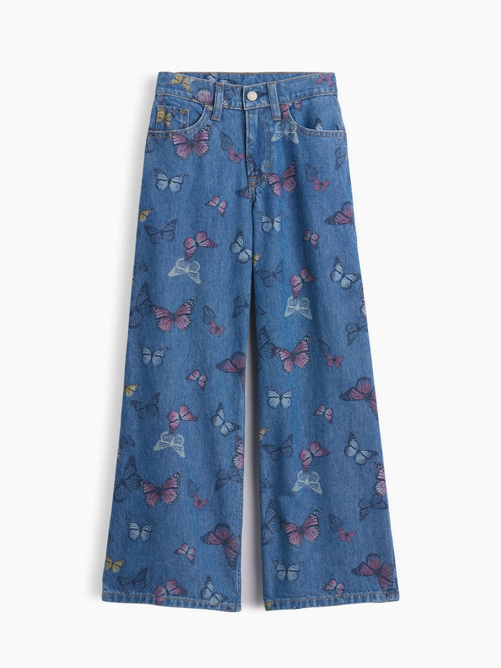 Mavi Low Rise Baskılı Baggy Jean Pantolon