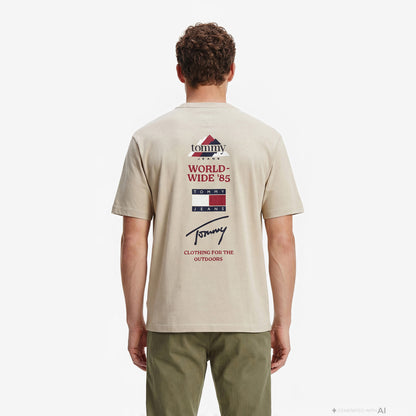 Tommy Hilfiger Outdoor Erkek Bej T-shirt