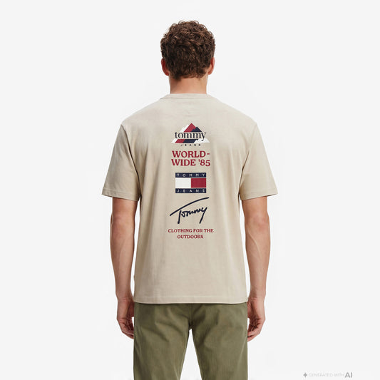 Tommy Hilfiger Outdoor Erkek Bej T-shirt