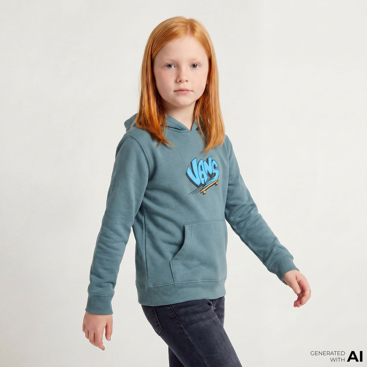 Vans Sk8 Pullover Çocuk Gri Sweatshirt
