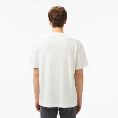 Lacoste Erkek Relaxed Fit Bisiklet Yaka Beyaz T-shirt