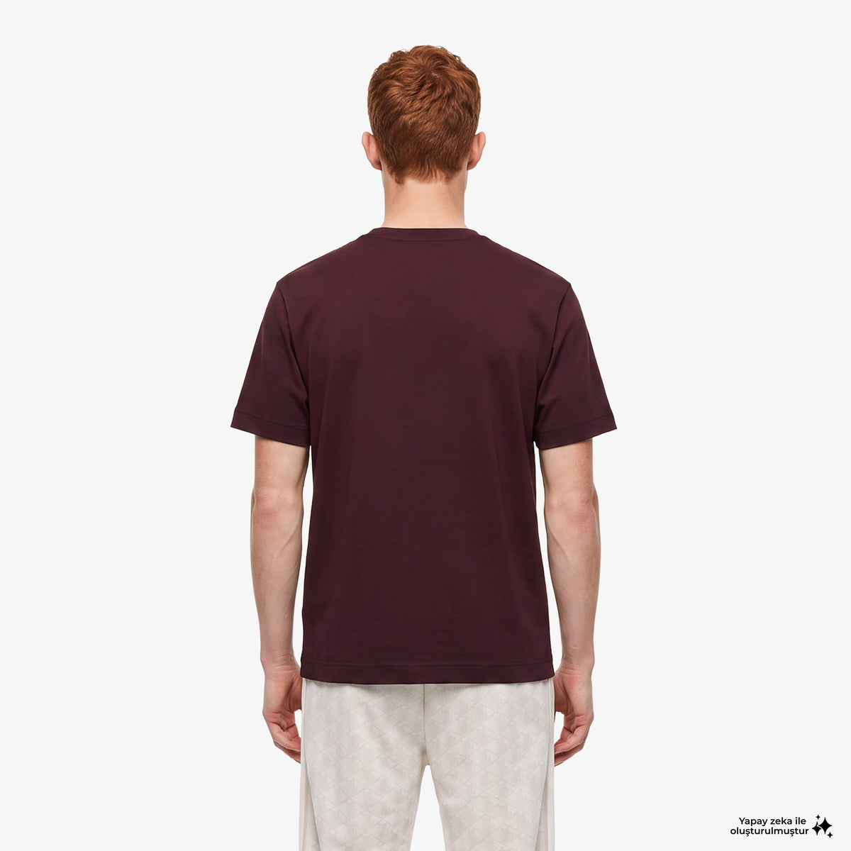 Lacoste Oversize Fit Erkek Bordo T-shirt