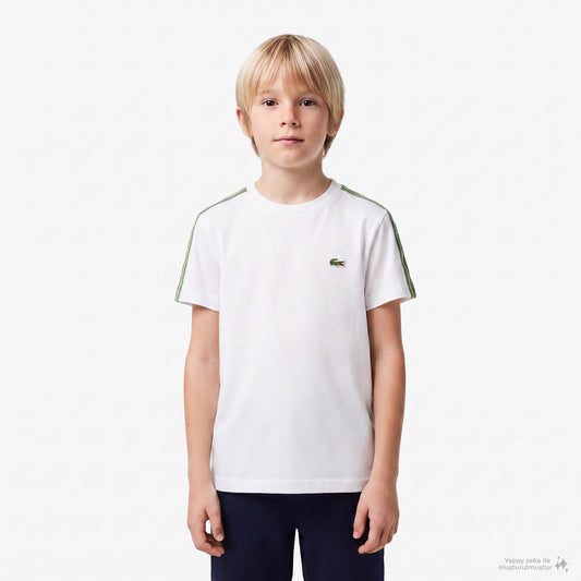 Lacoste Çocuk Bisiklet Yaka Beyaz T-shirt
