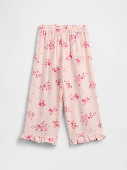 Pembe Keten Karışımı Pull-on Pantolon