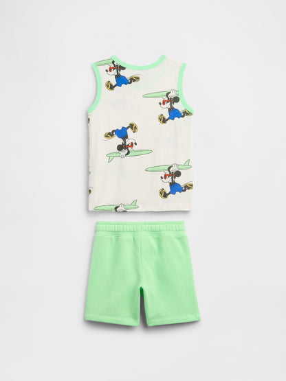Açık Yeşil Disney Mickey Mouse Two-piece Outfit Set