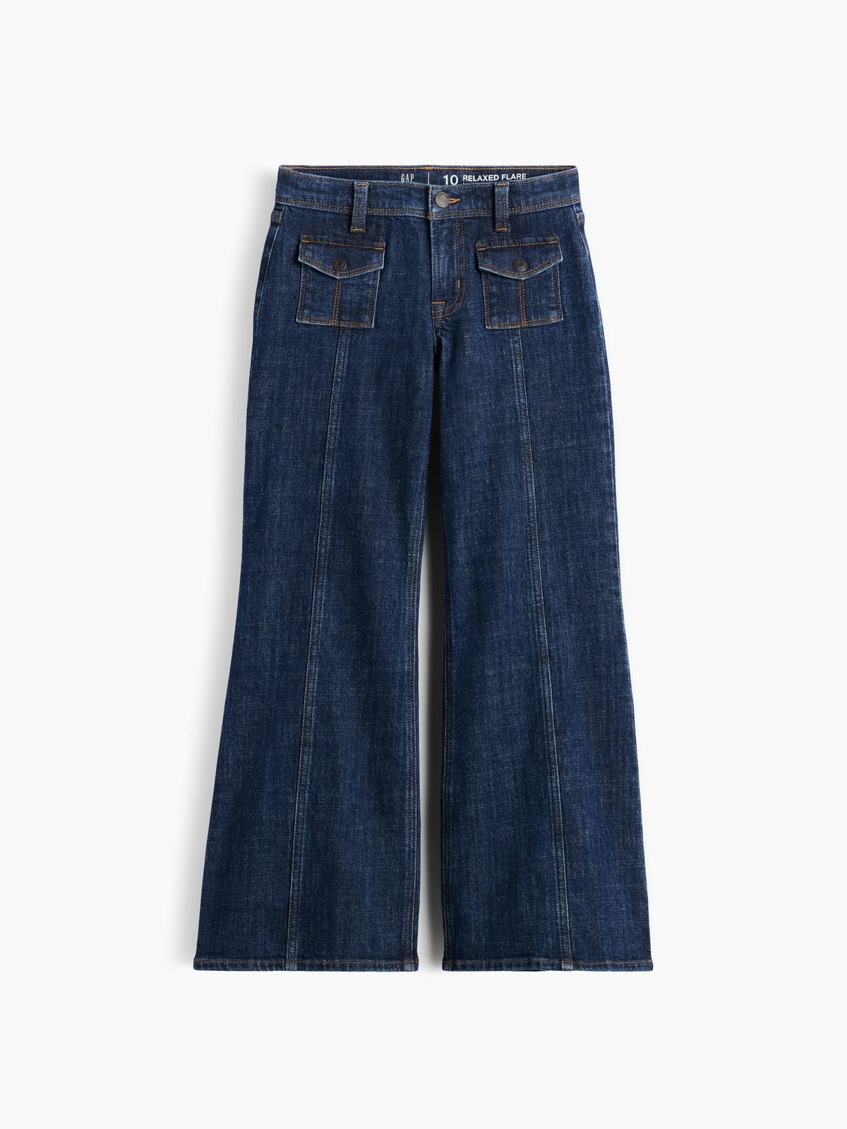 Koyu Mavi Low Rise Relaxed Flare Jean Pantolon
