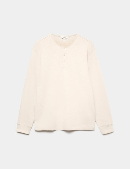 Yumuşak Dokulu Henley Üst