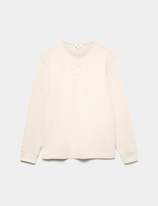 Yumuşak Dokulu Henley Üst