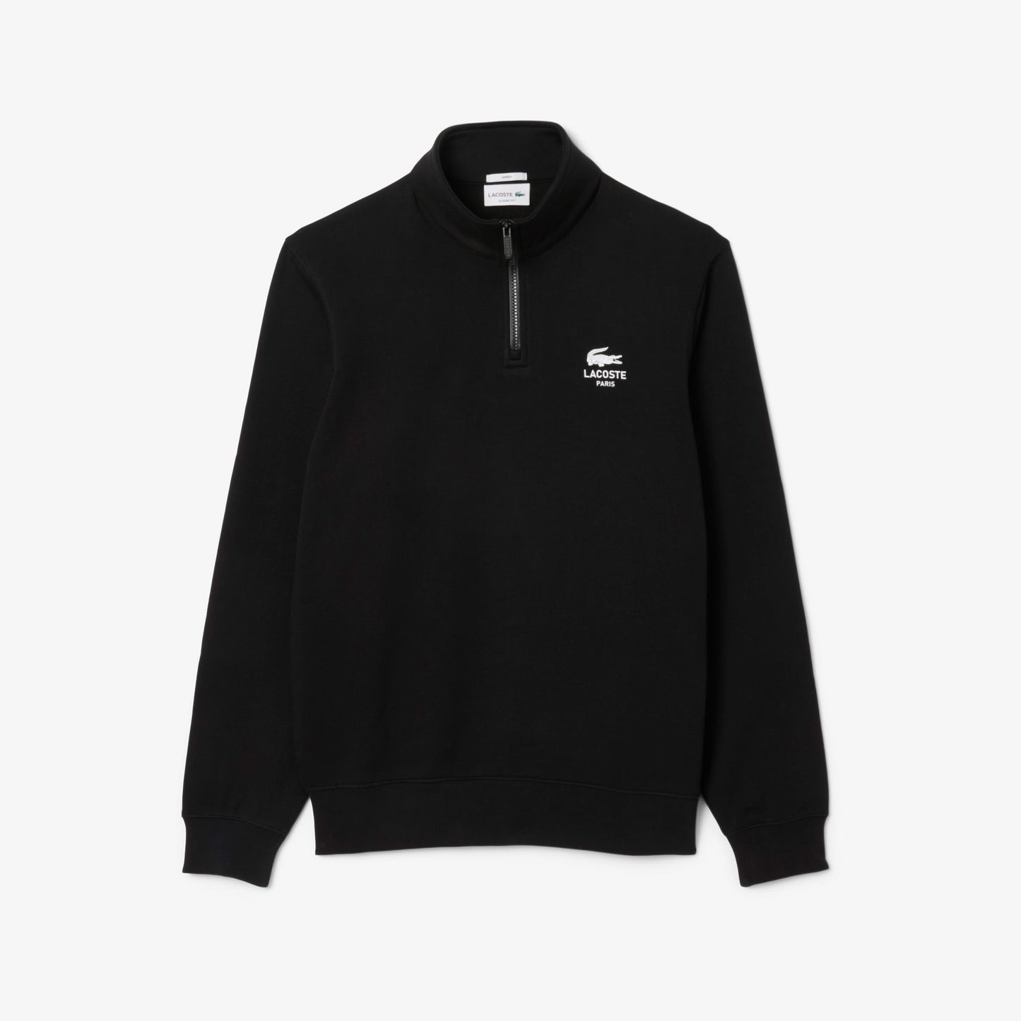 Lacoste High Neck Zip-up Print Unisex Siyah Sweatshirt
