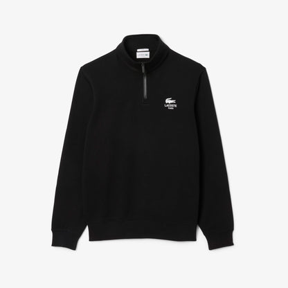 Lacoste High Neck Zip-up Print Unisex Siyah Sweatshirt
