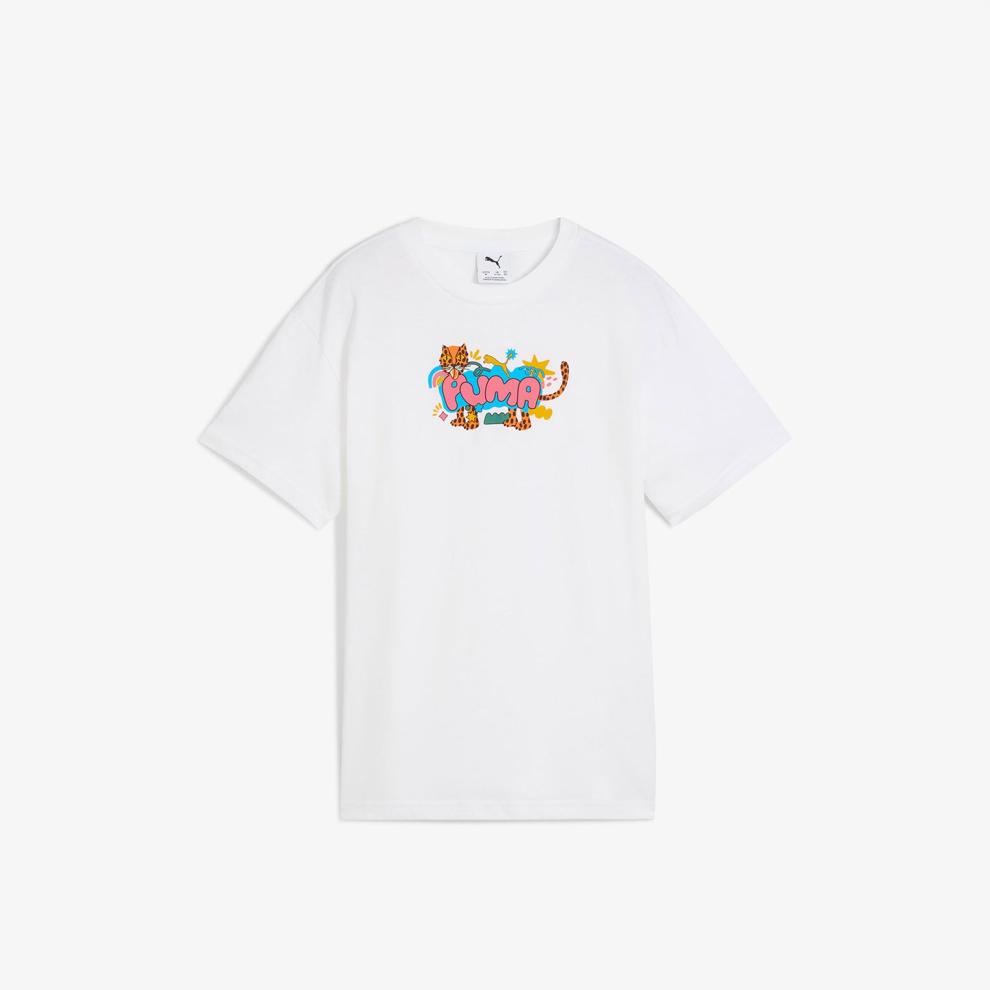 Puma Graphic Leopard Çocuk Beyaz T-shirt