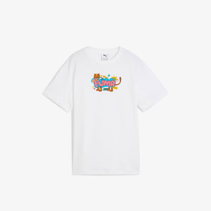 Puma Graphic Leopard Çocuk Beyaz T-shirt