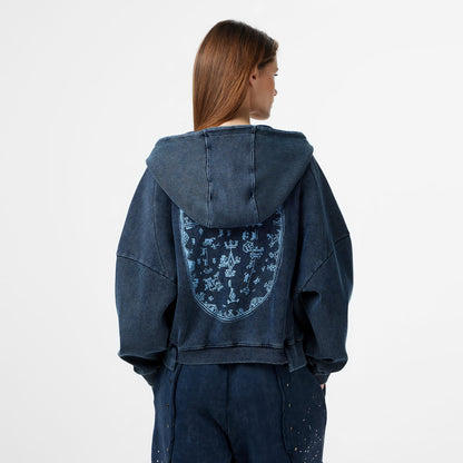 Les Benjamins Regular Fit Kadın Mavi Sweatshirt
