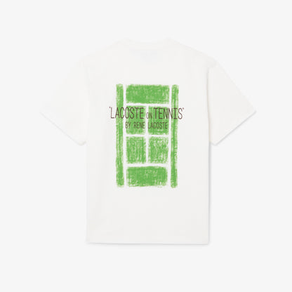 Lacoste Erkek Classic Fit Baskılı Beyaz T-shirt