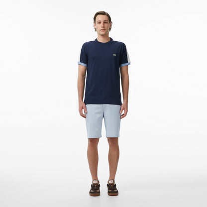 Lacoste Erkek Regular Fit Bisiklet Yaka Renk Bloklu Lacivert T-shirt