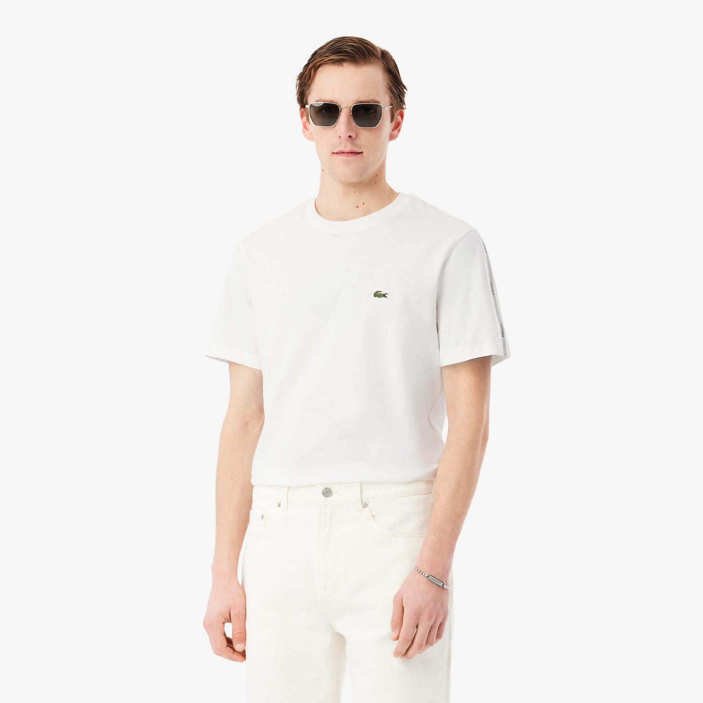 Lacoste Erkek Regular Fit Bisiklet Yaka Beyaz T-shirt