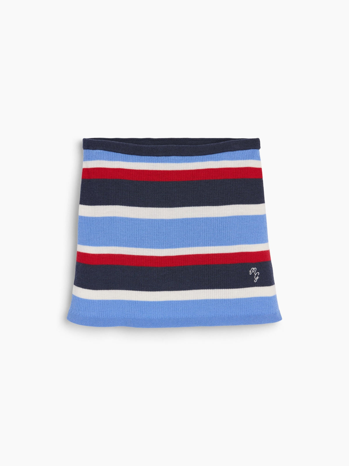 Mavi Gap × Malbon Çizgili Triko Mini Şort Etek