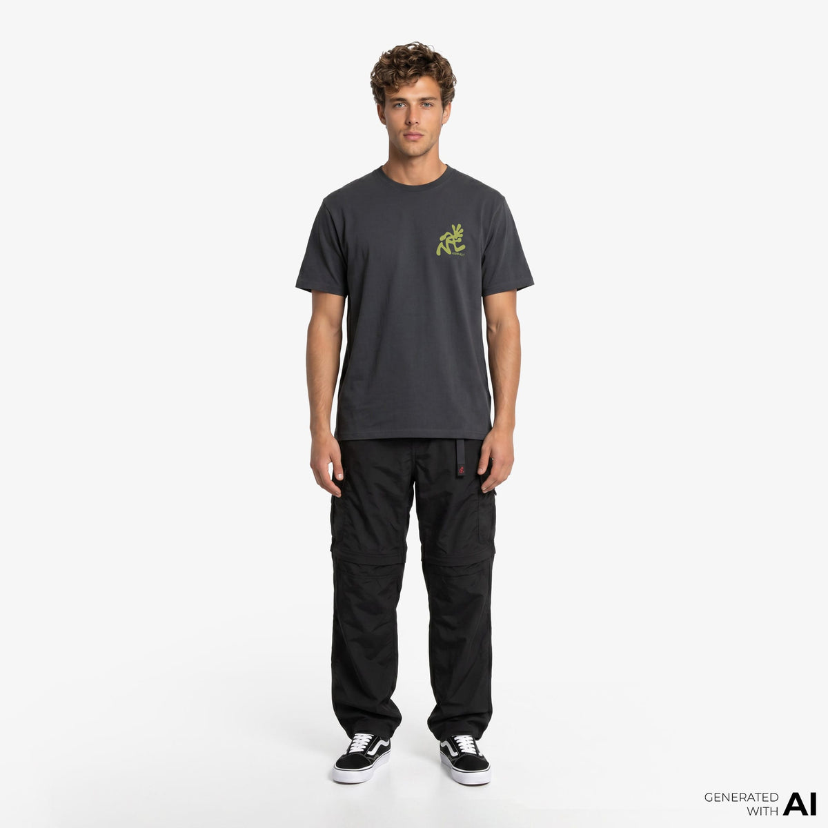Gramicci Running Man Erkek Siyah T-shirt