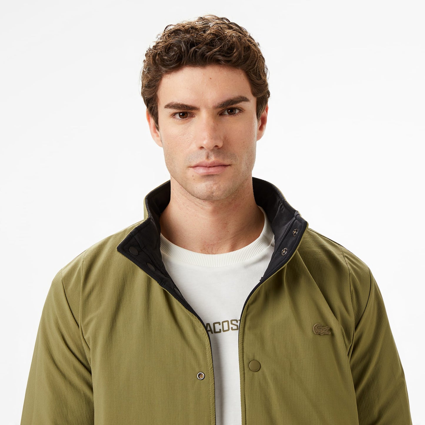 Lacoste Erkek Dik Yaka Çift Taraflı Haki Mont
