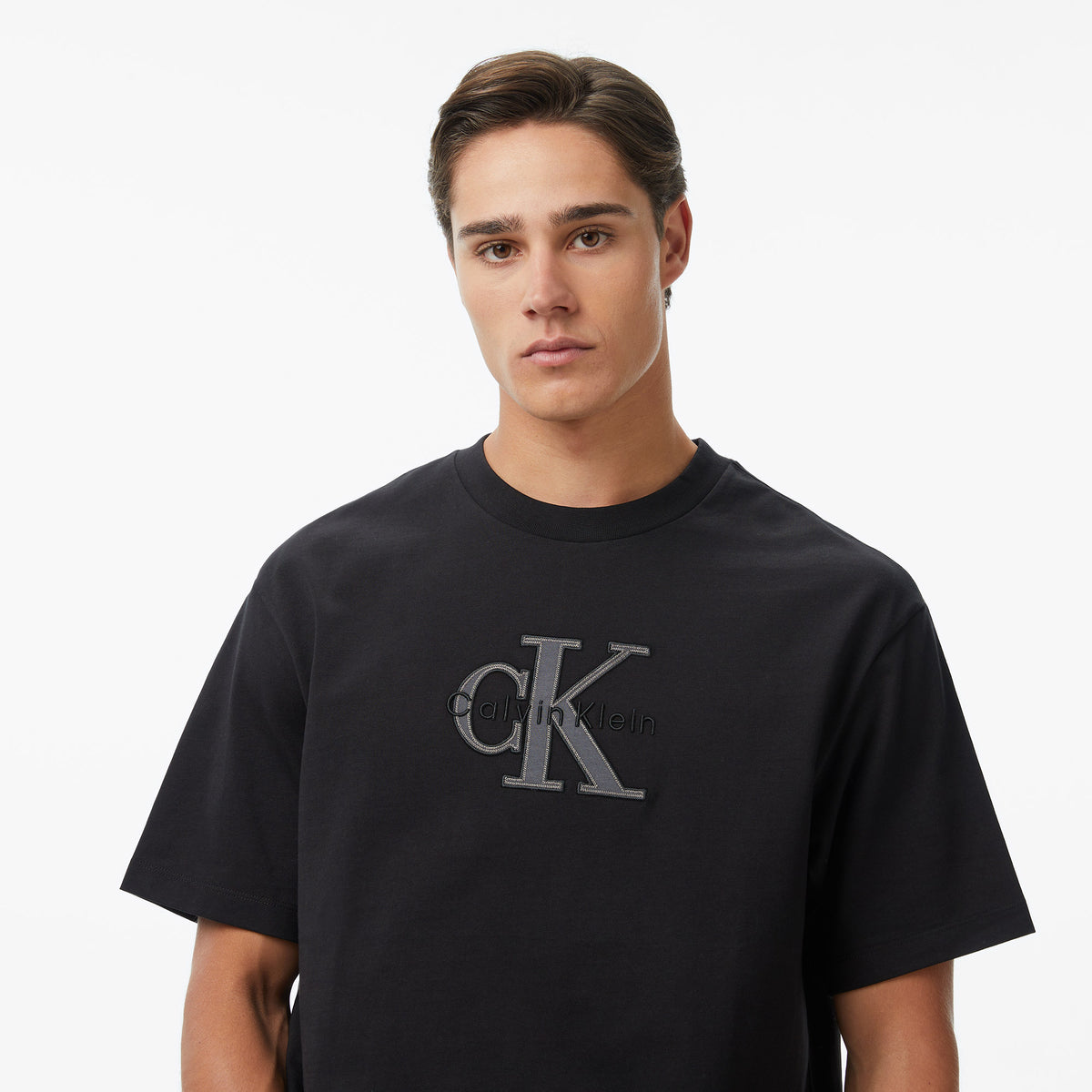 Calvin Klein 16s Elevated Monologo Erkek Siyah T-shirt